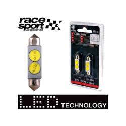 Set 2 becuri sofit 41mm LED 12V C5W, 1W, 7000k, RaceSport LIT18BN Sumex