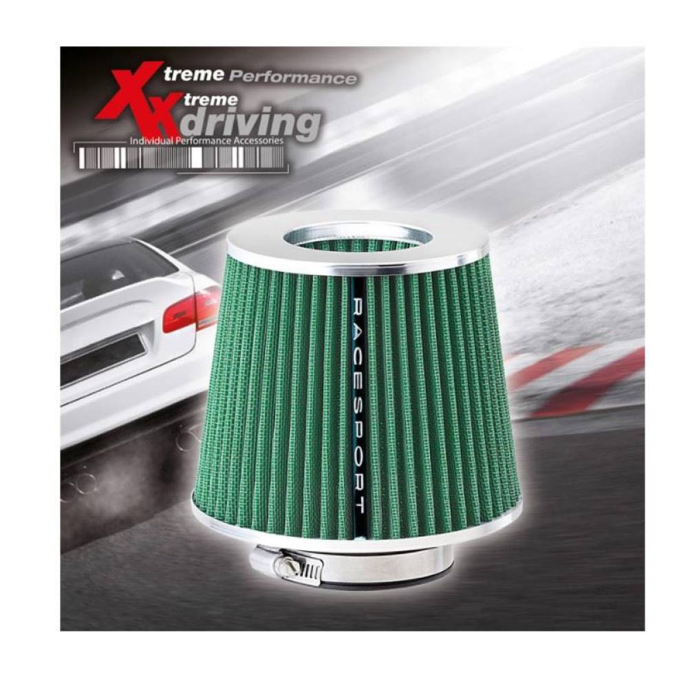 Filtru aer sport verde cu 4 adaptori AIRSTGR RaceSport Filtru aer sport verde cu 4 adaptori AIRSTGR RaceSport
