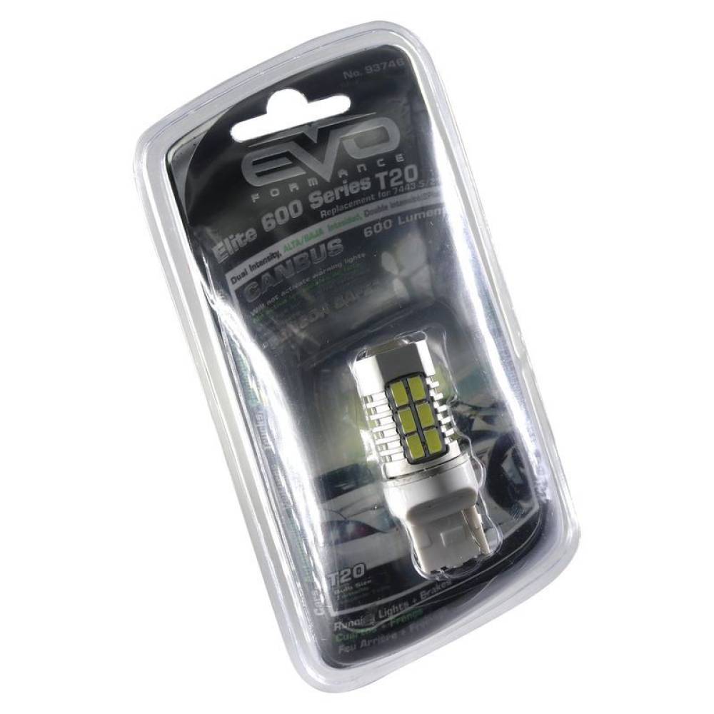 Bec pozitie frana T20, 20 LED-uri SMD, 12-24V W21/5W CANBUS, EVO Performance EV93746