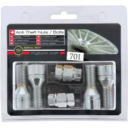 Set 4 prezoane antifurt SecurityWheel Locks 14x1,5 x L28 conic, 2 chei BZH5028 Butzi