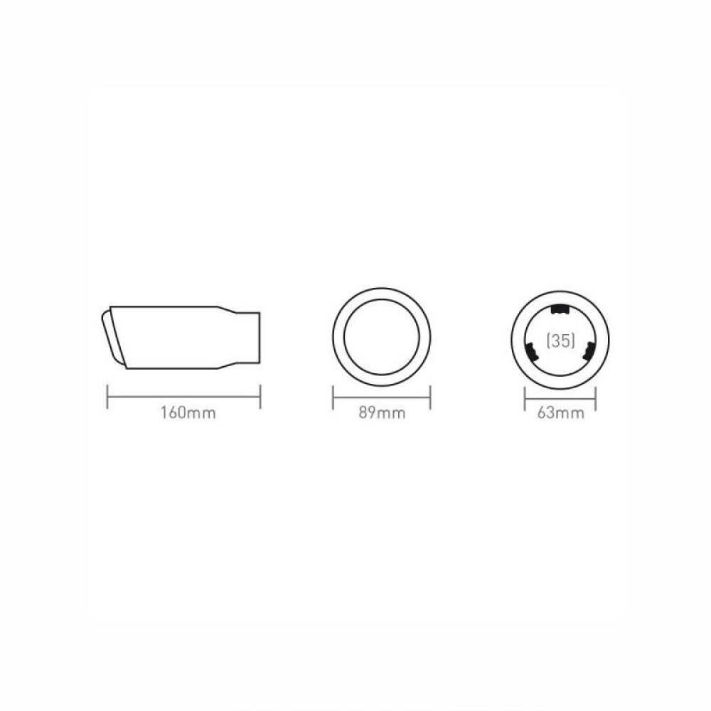 Ornament toba interior 35-62, exterior 89mm, L160, negru, 5967 Automax