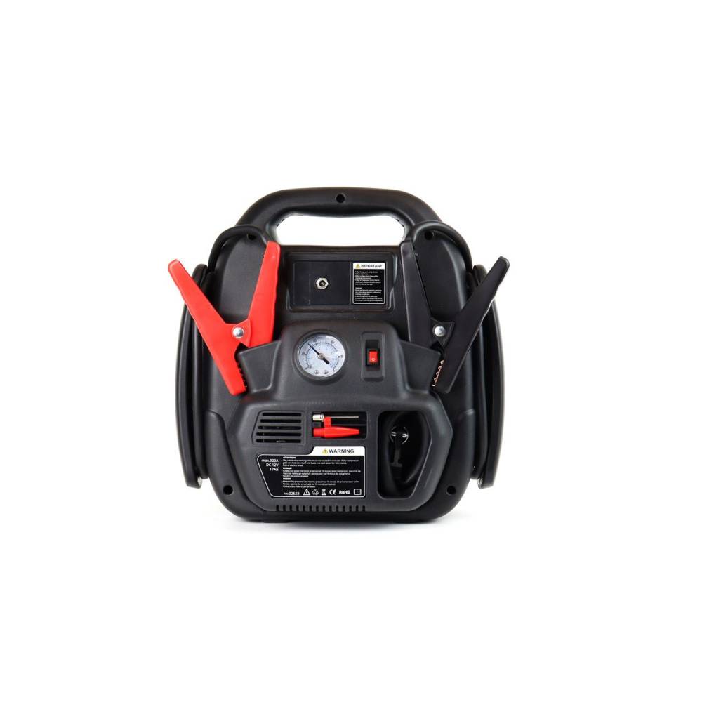 Robot pornire cu compresor, jump starter 17Ah 900A 4 in1, lanterna, USB, priza 12V 02523 Amio