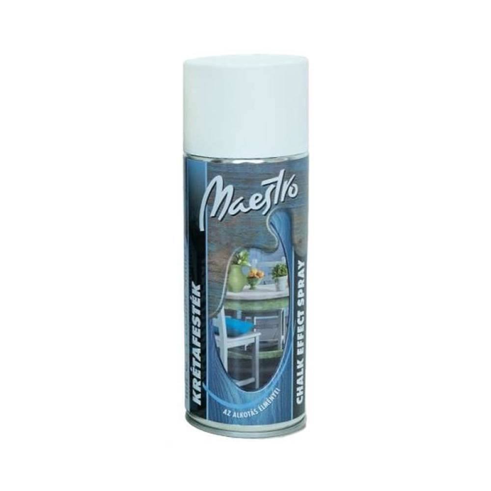 Spray vopsea lemn efect creta, alb 400ml, 48151 Maestro