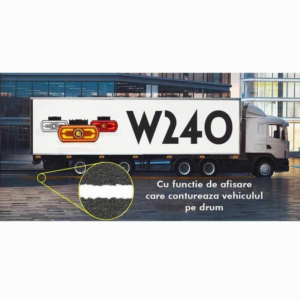Lampa gabarit 134x53(71) cu suport, 20 LED-uri, alba, cu proiectare lumina la sol, W240 1600 Was