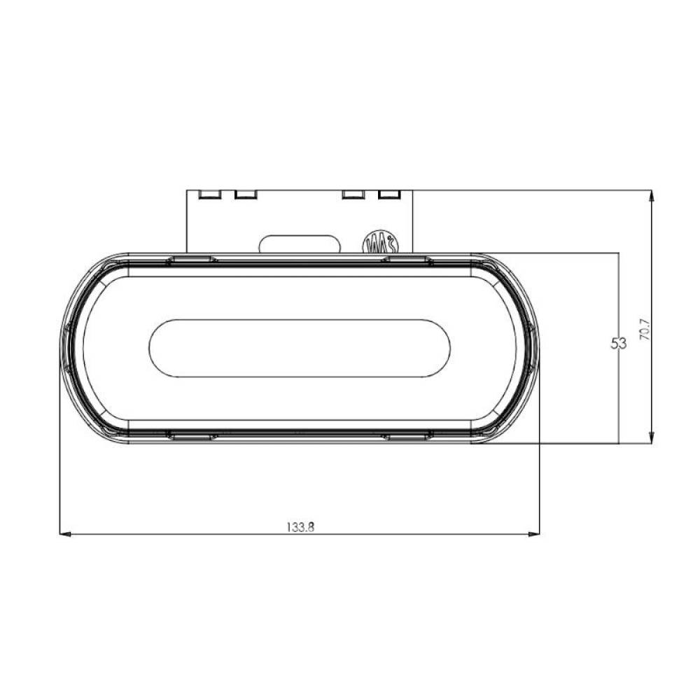 Lampa gabarit 134x53(71) cu suport, 20 LED-uri, rosie, cu proiectare lumina la sol, W240 1599 Was