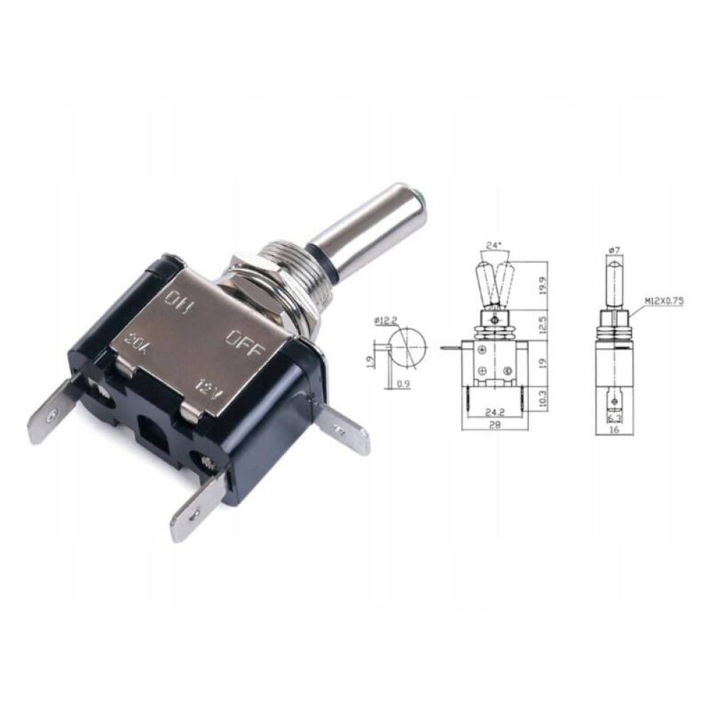 Intrerupator on/off flick 12V, 20A, Led, albastru, Top Gun, 58095 Carmotion Intrerupator on/off flick 12V, 20A, Led, albastru, Top Gun, 58095 Carmotion