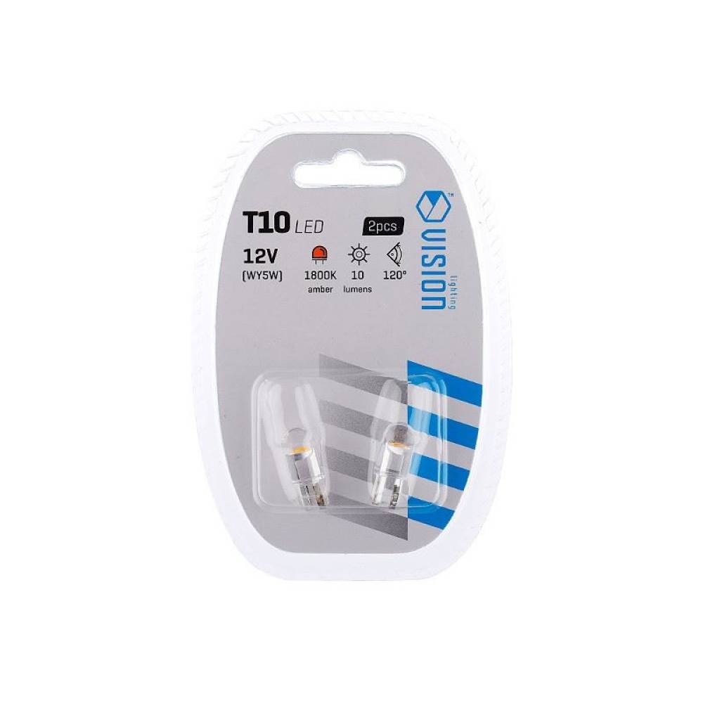 Set 2 becuri T10, LED, 12V, WY5W, galben, Canbus 58272 Vision