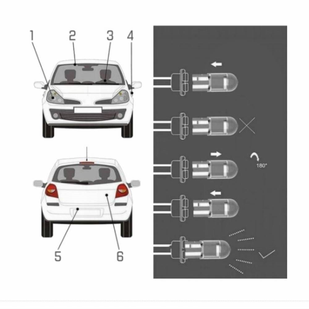 Set 2 becuri T10, LED, 12V, WY5W, galben, Canbus 58272 Vision