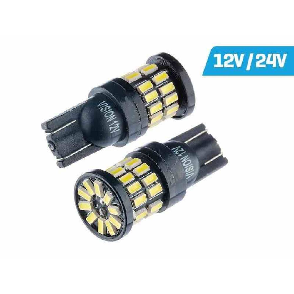 Set 2 becuri T10, 36 LED-uri tip SMD 4014, 12-24V W5W, CANBus 58267 Vision
