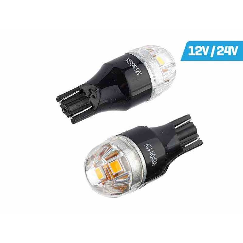Set 2 becuri T15, LED, 12-24V, WY16W, galben, Canbus, 58302 Vision