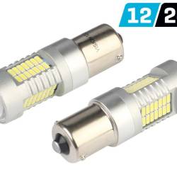 Set 2 becuri stop frana 52 LED-uri, 12-24V, P21/5W, BAY15d, CanBus cu lupa 58945 Vision