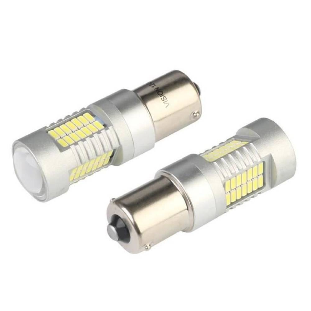 Set 2 becuri stop frana 52 LED-uri, 12-24V, P21/5W, BAY15d, CanBus cu lupa 58945 Vision
