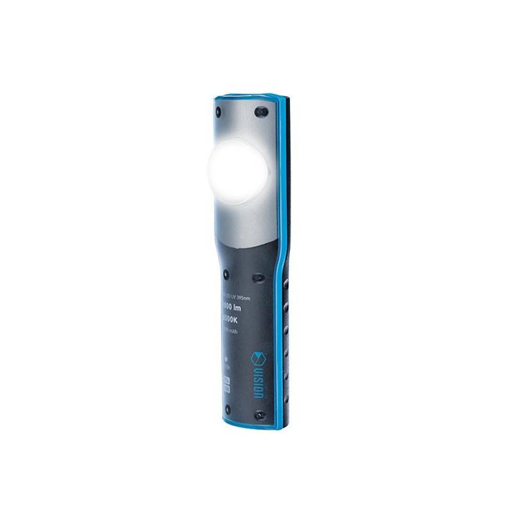 Lanterna lucru LED si UV, reincarcabila USB sau 220V, 5000mAh, 250/ 500/ 1000 lum + 220 lumeni, Vision 63302 Carmotion