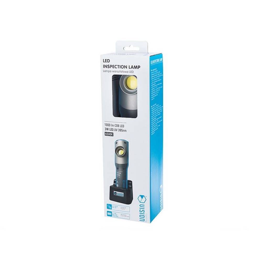 Lanterna lucru LED si UV, reincarcabila USB sau 220V, 5000mAh, 250/ 500/ 1000 lum + 220 lumeni, Vision 63302 Carmotion