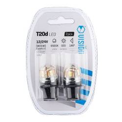 Set 2 becuri semnalizare T20, 15 LED-uri SMD 2835 12-24V W21W CANBUS 58926 Vision