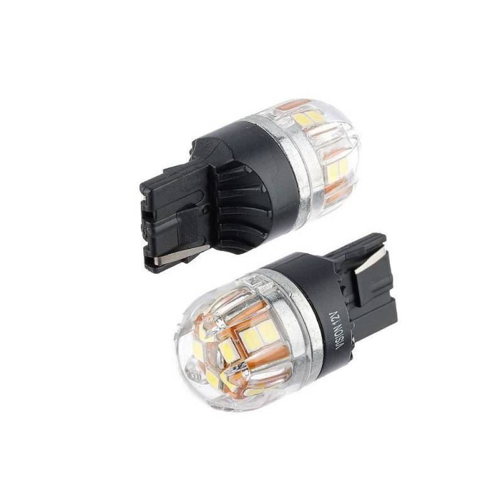 Set 2 becuri semnalizare T20, 15 LED-uri SMD 2835 12-24V W21W CANBUS 58926 Vision Set 2 becuri semnalizare T20, 15 LED-uri SMD 2835 12-24V W21W CANBUS 58926 Vision