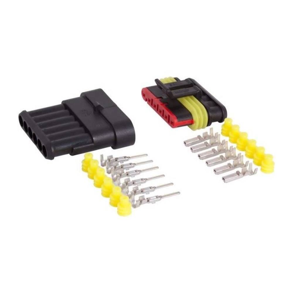 Set mufa conector cu 6 pini mama + tata, Superseal, Carmotion 86291