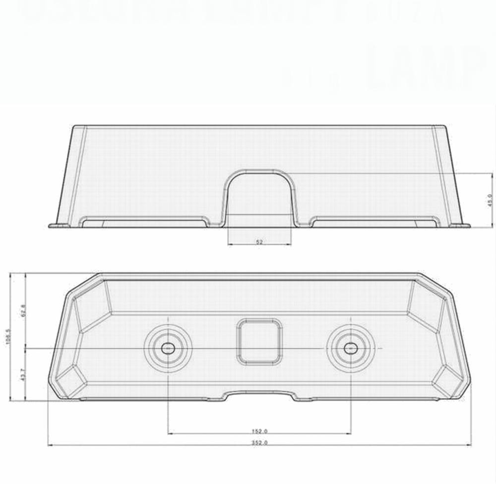 Protectie spate lampa mare 352x106mm, disanta suruburi 152mm  BIG OSLONA Fristom