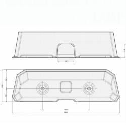 Protectie spate lampa mare 352x106mm, disanta suruburi 152mm  BIG OSLONA Fristom
