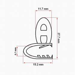 Cheder universal cu interior 6.7mm, lat 2.8cm, rola 4m, lamele otel, cheder tip Case IH, New Holland CG99