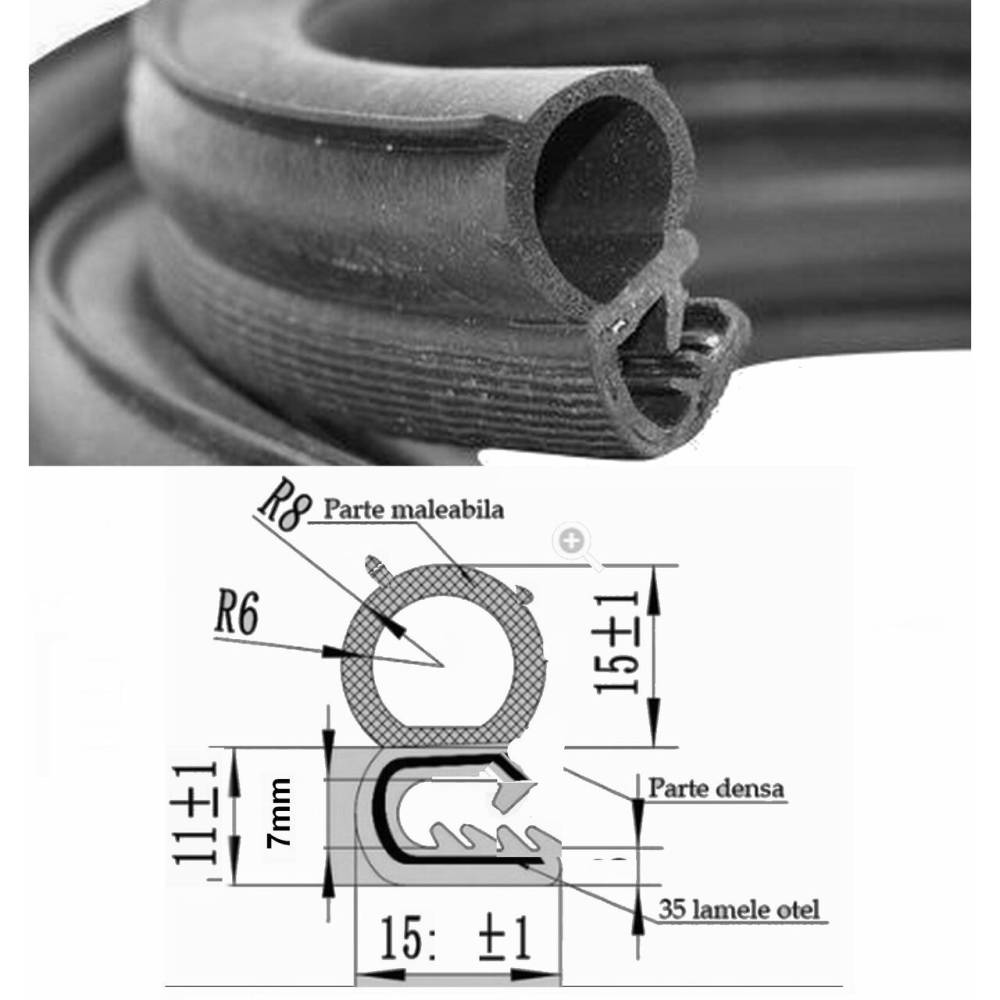 Cheder univeresal cu interior de 7mm, lat 24mm, lamele otel, rola 4m, tip John Deere Bk BY43