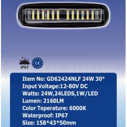 Proiector stroboscopic si faza lunga, 12-24V 24W lumina alba si galbena GD62424NLF