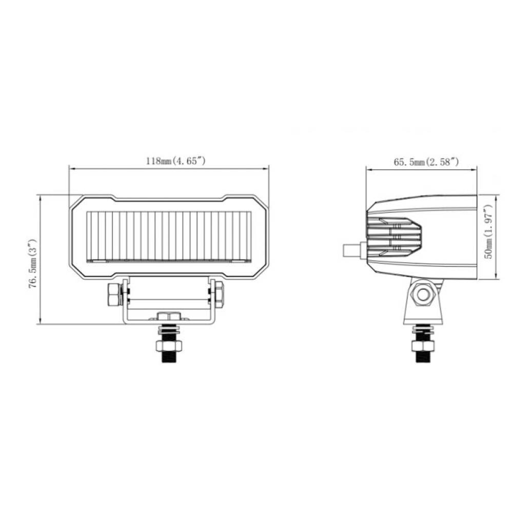 Proiector 118x76 faza lunga, 2 LED-uri, 12-24V, 24W, 1750lm L3420 TruckLed
