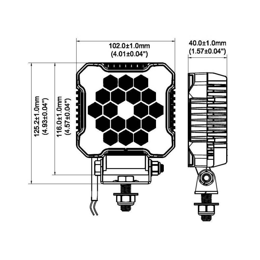 Proiector lucru 102x102, 18 LED-uri, 12-24V, 26W, 2800lm L0172 Truck Led