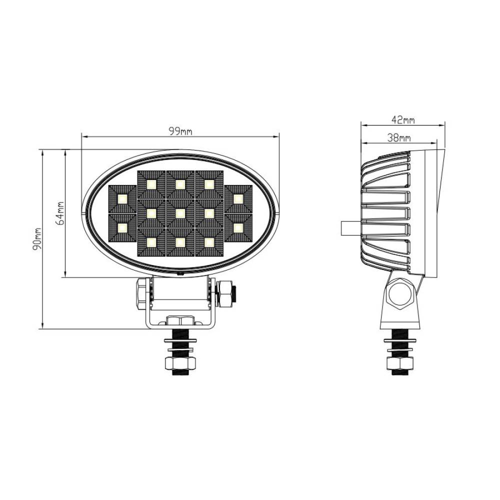 Proiector lucru fi 92 cu Led, 12-24V, 19W, 1269lm TruckLed L0168
