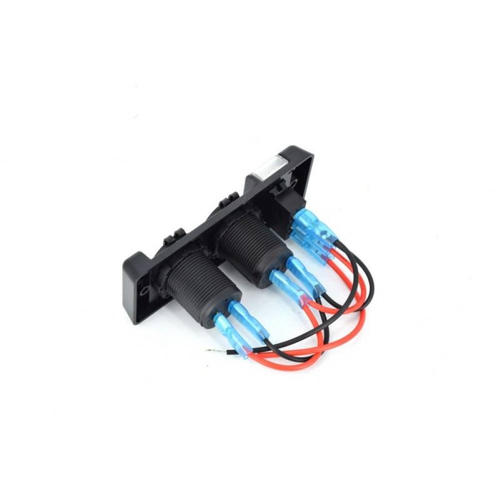 Panou 1 intrerupator cu mufa bricheta si 2x USB 13X5cm, 12v SP-030