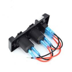 Panou 1 intrerupator cu mufa bricheta si 2x USB 13X5cm, 12v SP-030