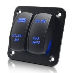 Panou 2 intrerupatoare, 12-24V, Led albastru, Light bar, Revese \Art SPA02-1