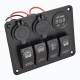 Panou 4 intrerupatoare cu priza 12v, Usb si voltmetru, 12-24v, \Art SPA21