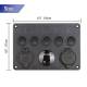Panou 5 intrerupatoare cu priza 12v, 2x Usb si voltmetru, 12-24v,15x11cm SPA37