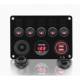 Panou 5 intrerupatoare cu priza 12v, 2x Usb si voltmetru, 12-24v,15x11cm SPA37