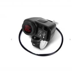 Priza cu 2 USB-uri cu termometru si voltmetru \Art MC036