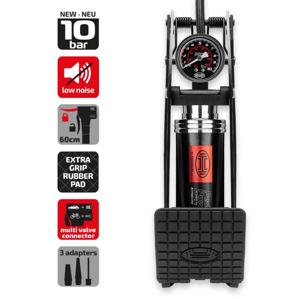 Pompa aer picior 1 cilindru cu husa Pedal Power PRO Heyner 215.010 Black Edition Pompa aer picior 1 cilindru cu husa Pedal Power PRO Heyner 215.010 Black Edition