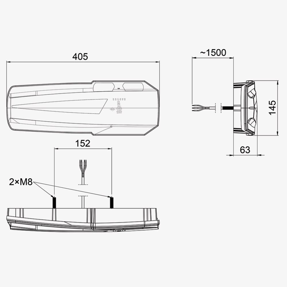 Lampa stop 405x145, 6 functii, LED Neon, dreapta, MAVIC LZD 2651 Horpol