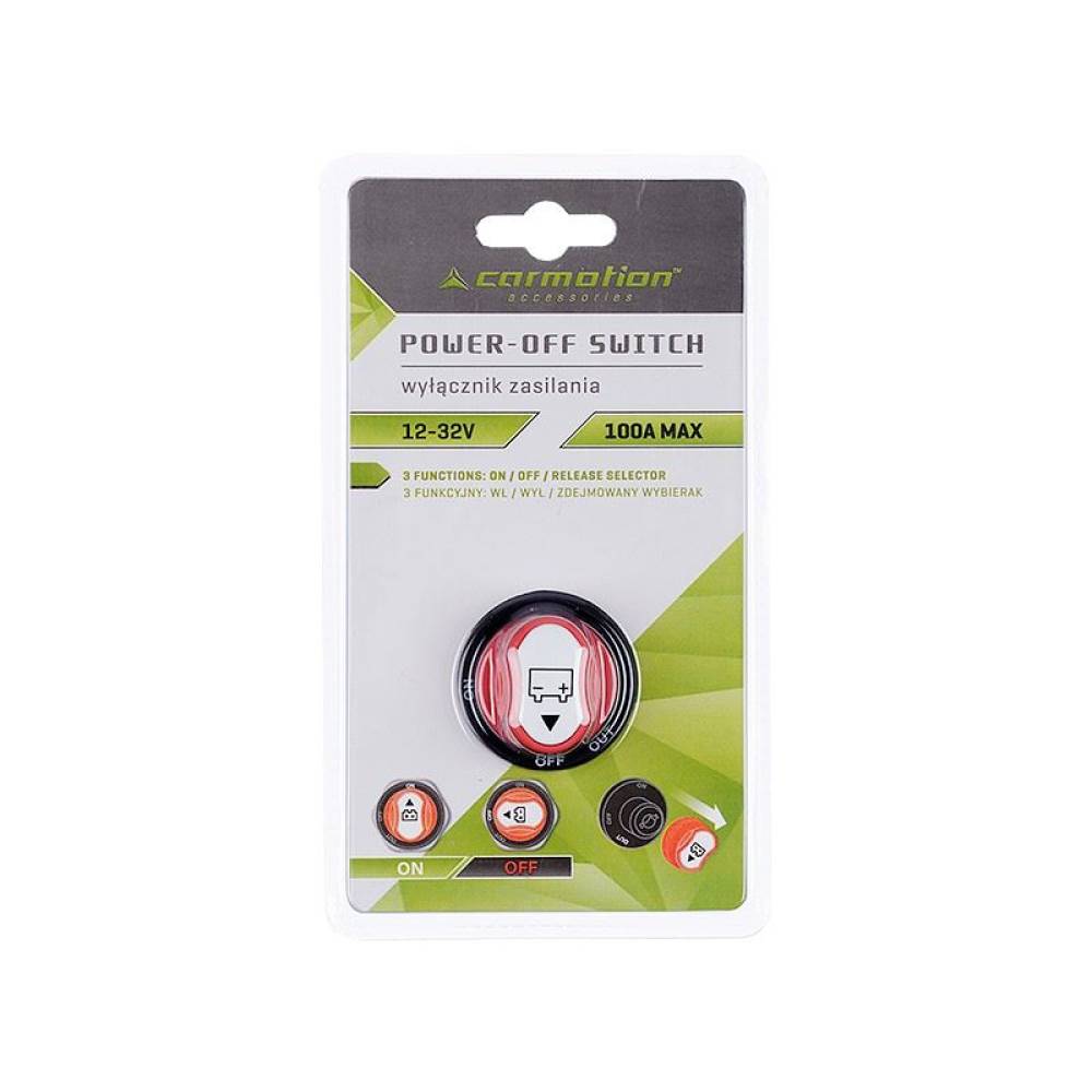 Contact general, heblu 12-32V, 100A, cu 3 pozitii, ON-OFF-OUT, On/Off/Out, fi29mm, 86545 Carmotion