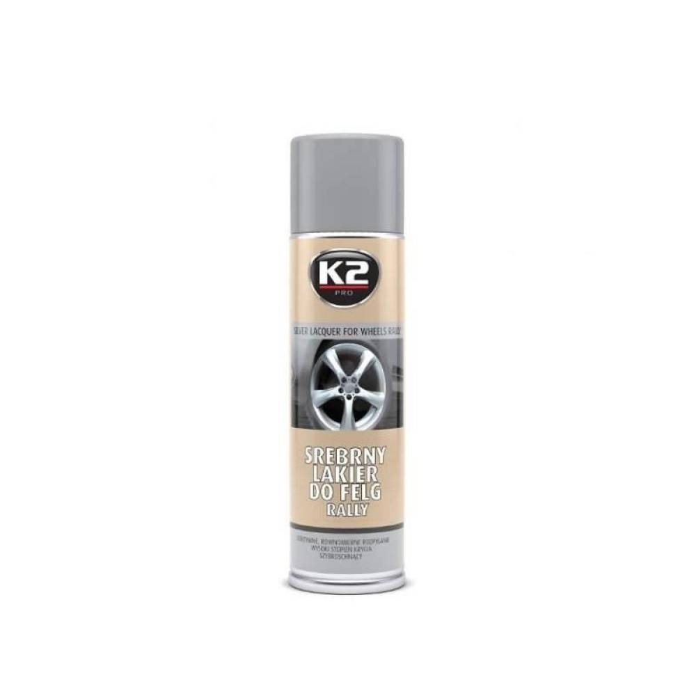 Spray vopsea pentru jenti lac argintiu, 500ml Lakier K2 L332
