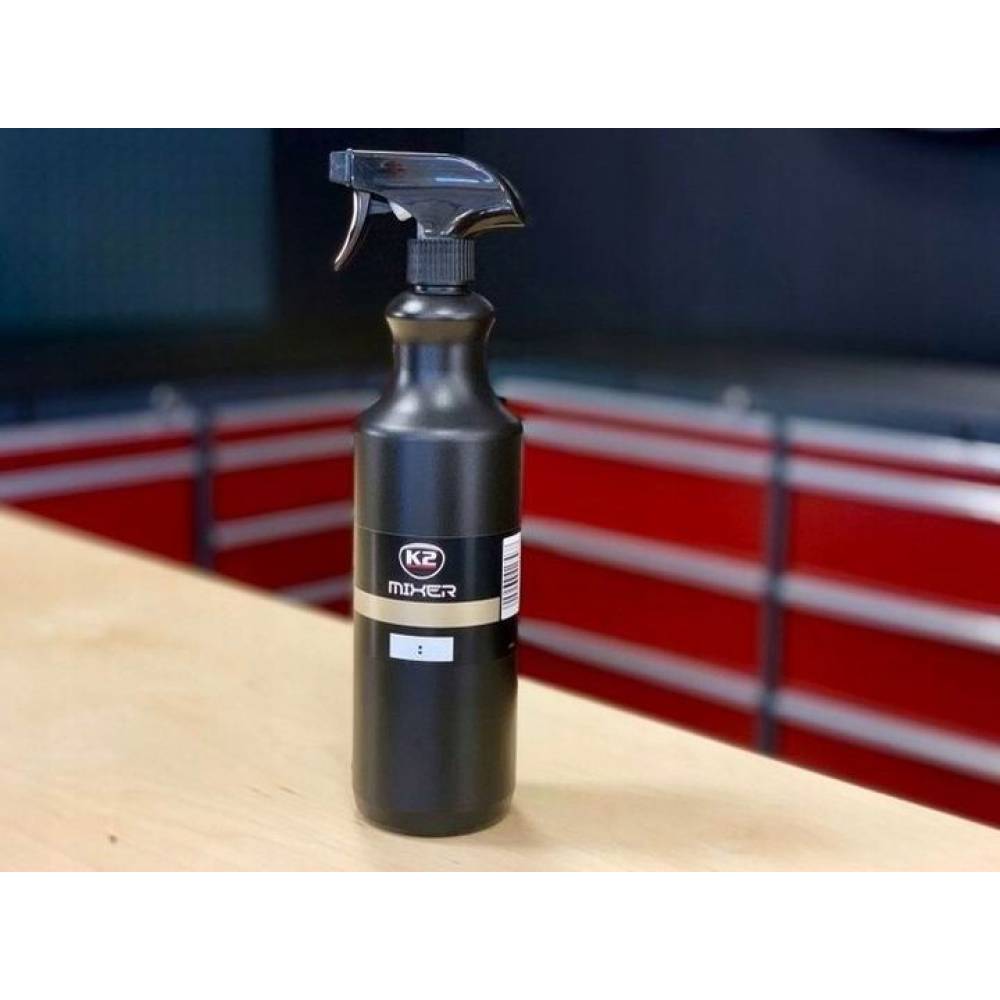 Flacon plastic cu cap pulverizator 1L pentru solutii acide, etc, MIXER K2 D7001