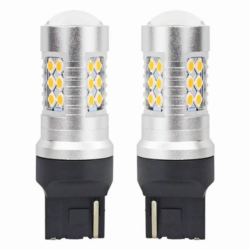 Set 2 becuri semnalizare galbene, T20, 24 LED-uri SMD 12-24V WY21W CANBUS 02393 AMIO