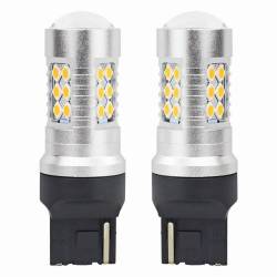 Set 2 becuri semnalizare galbene, T20, 24 LED-uri SMD 12-24V WY21W CANBUS 02393 AMIO