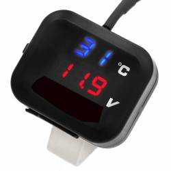 Priza USB cu voltmetru si termometru, cu intrerupator DS4030