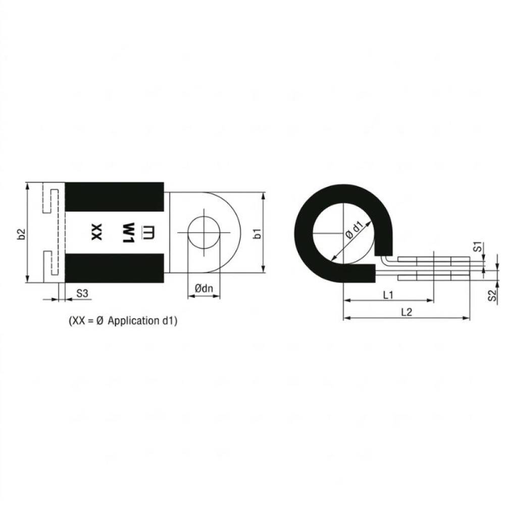 Colier antivibratie cu cauciuc P-Clip formD fi 18/15 03004787 Mikalor