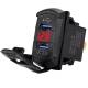 Priza cu 2 USB si voltmetru, 12-24V, cu incarcare rapida Qc3.0, Led rosu DS2057