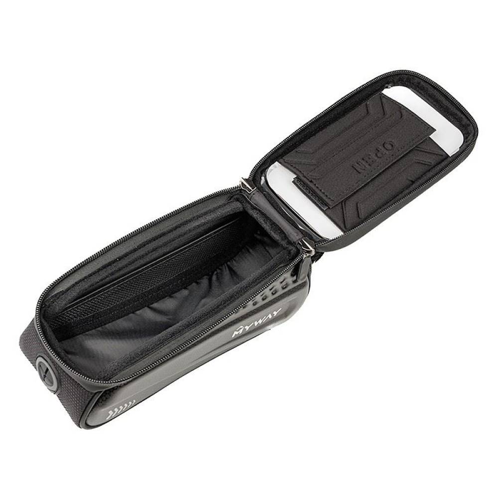 Borseta bicicleta cu husa telefon, pe ghidon, neagra, 63100 MyWay