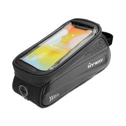 Borseta bicicleta cu husa telefon, pe ghidon, neagra, 63100 MyWay