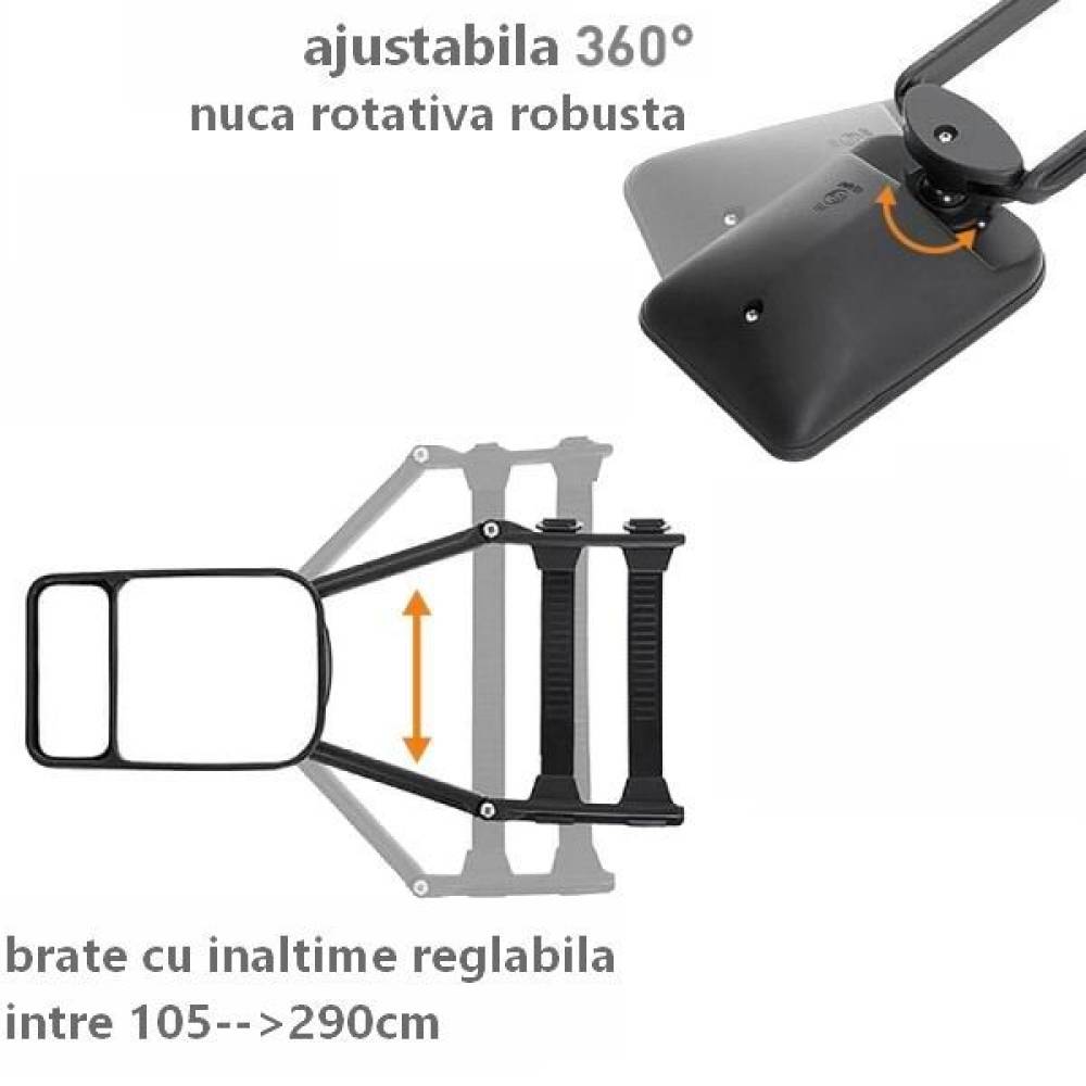 Oglinda exterioara suplimentara unghi mort, 2in1, Caravana Automax 4250