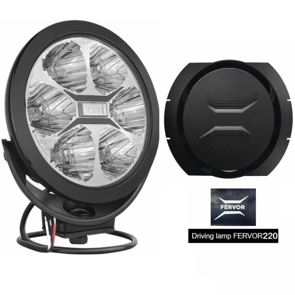 Proiector faza lunga fi220, cu LED, cu pozitie si aparatoare, Black Edition, FERVOR 220 LUM1.50806 Wesem, 2400lm, 27w, 12-24v, camioane, tir, offroad, 4x4
